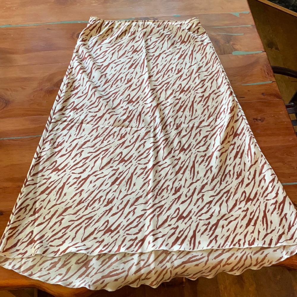 Abercrombie & Fitch Satin Pencil Midi Skirt
